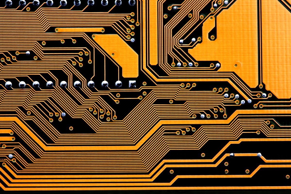 close-up of circuit board