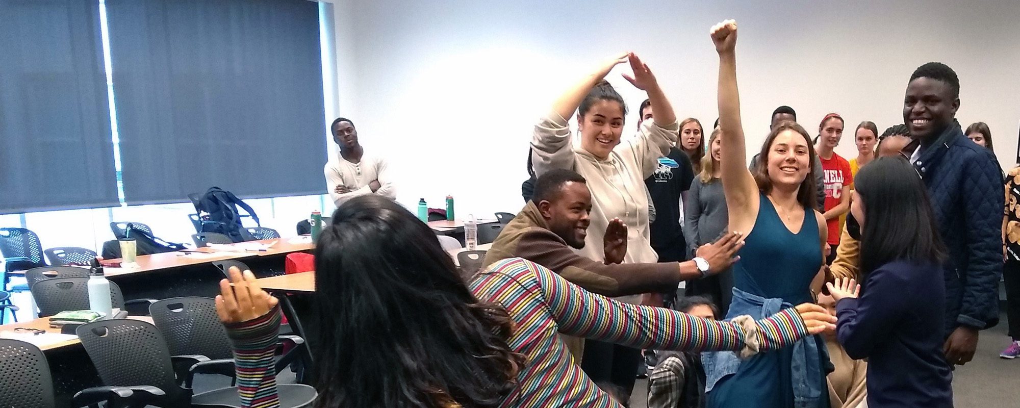 Undergraduate students improv class.