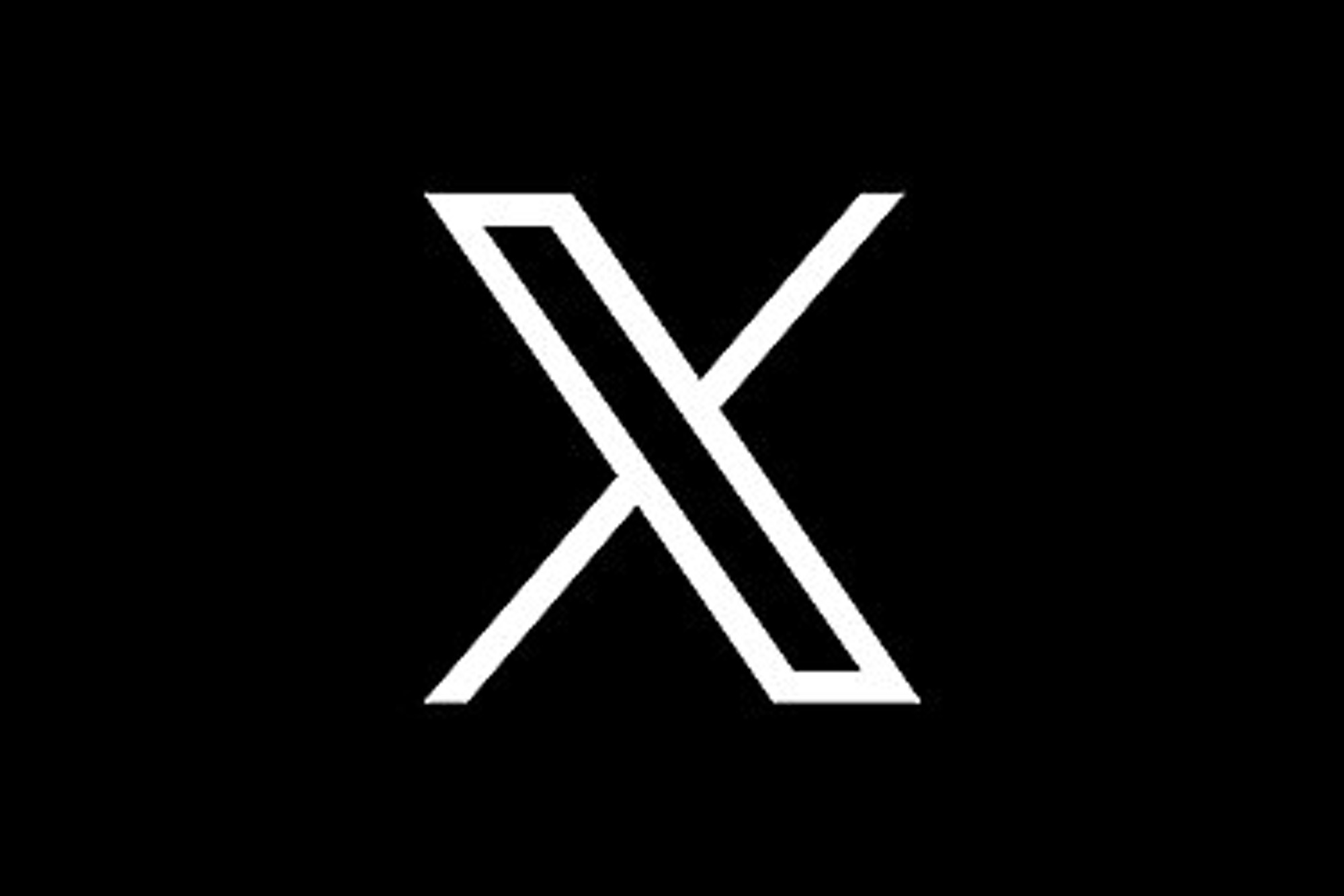 X social icon white on black background