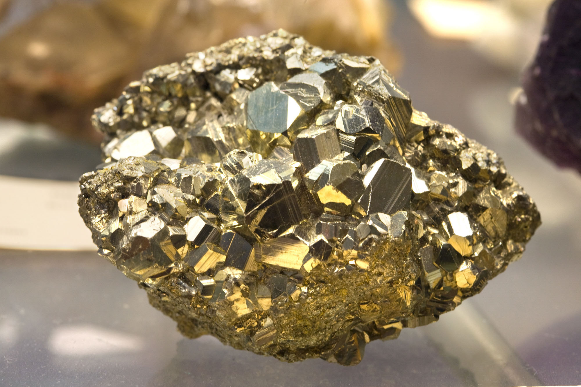 pyrite sample in the Heasley Minerological Museum