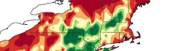climate map of part of the Northeastern United States