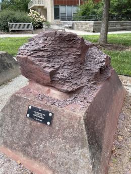 Reddish with horizontal lines