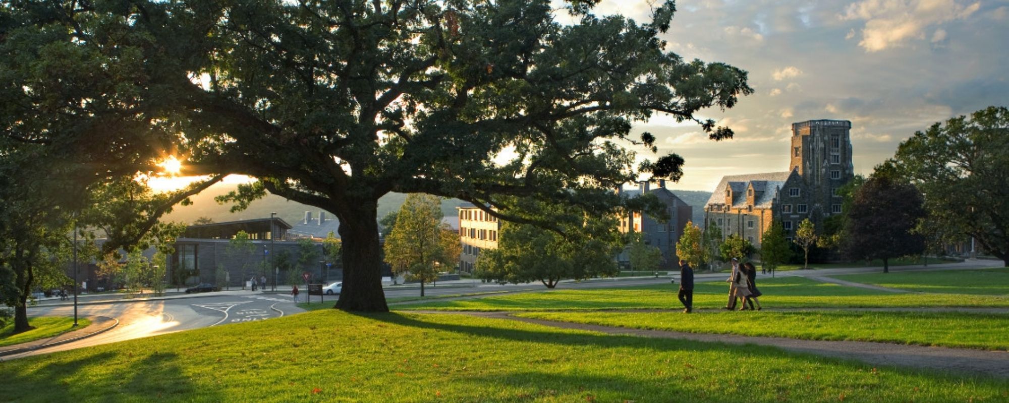 Campus scenic at sunset