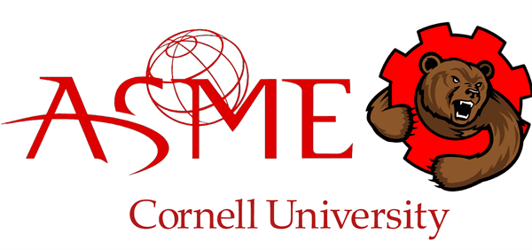 logo of the American Society of Mechanical engineers along with Cornell's Big Red Bear and the words Cornell University.