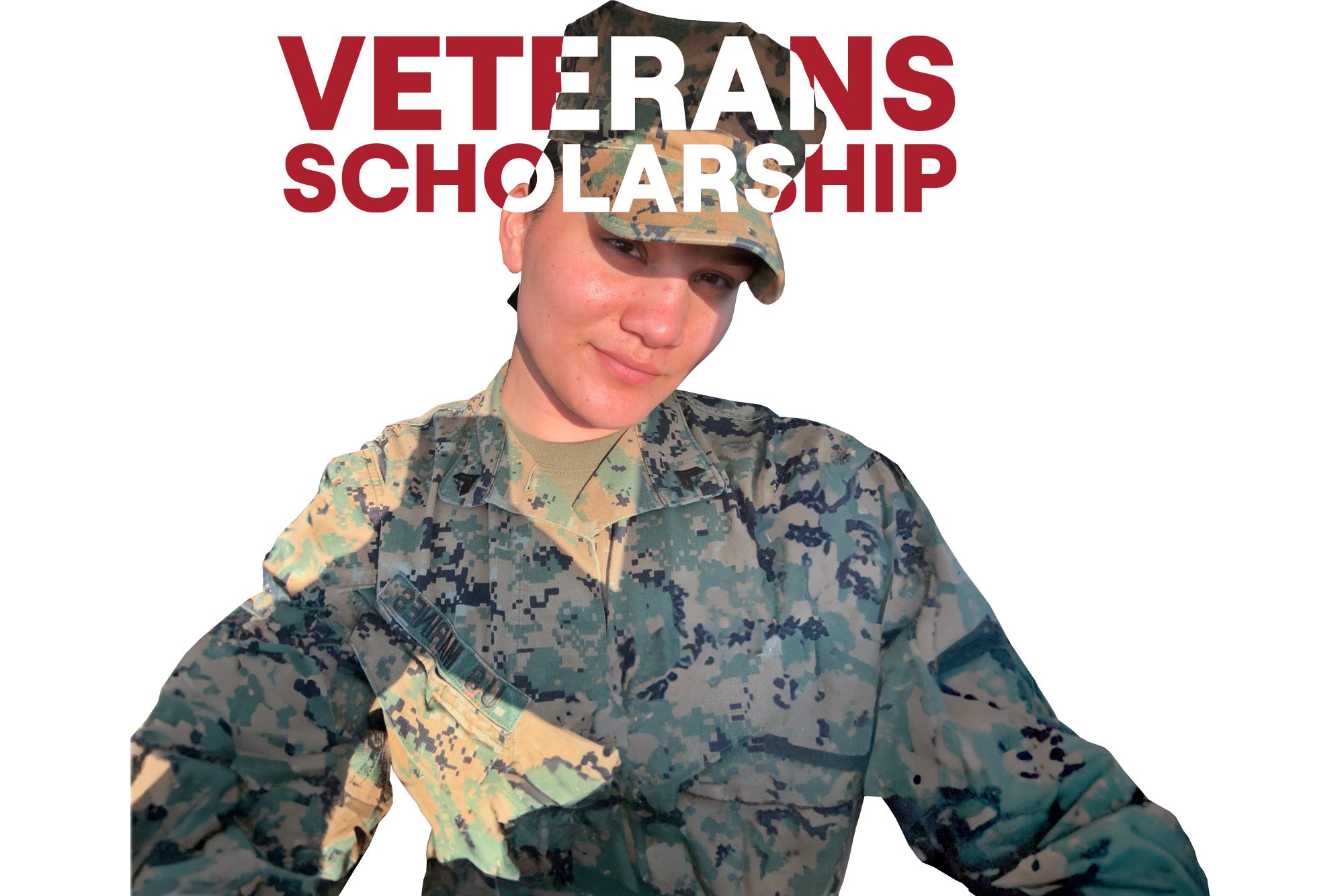 Katherine Ruelan wearing army fatigues.