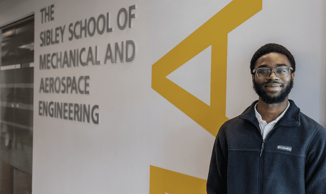 Benjamin Okoronkwo poses in Upson Hall