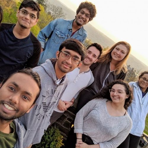 Engineering management students visiting the Amazon fulfillment center in New Jersey as part of their course team project with an industry partner
