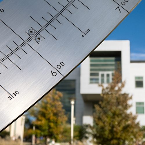 Engineering quad sundial with Upson hall in the background