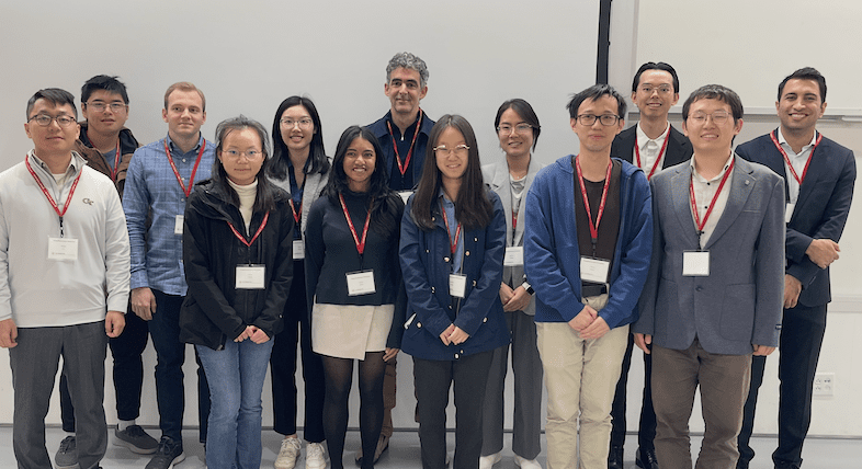Some of the speakers at the 2025 Young Researchers Workshop gathered for a group photo in 571 Rhodes Hall.