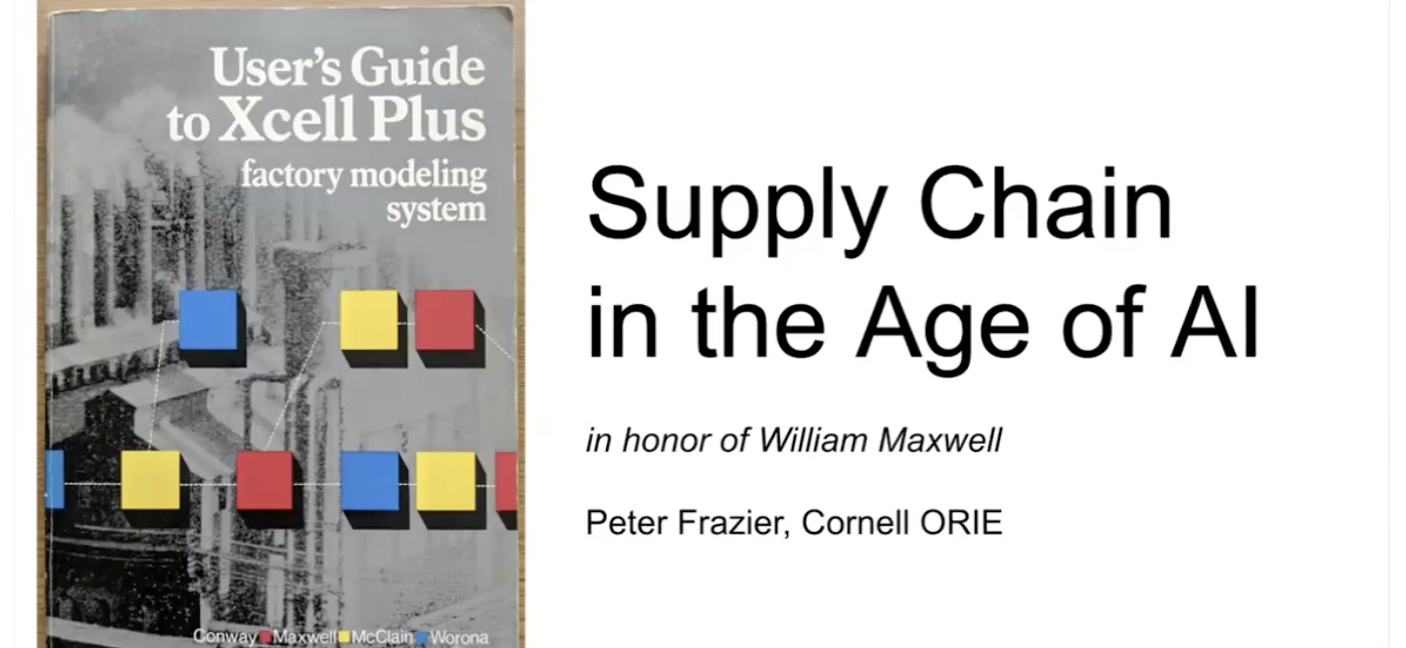 Cover slide from Peter Frazier's talk at Cornell reunion 2026. Text on slide says 