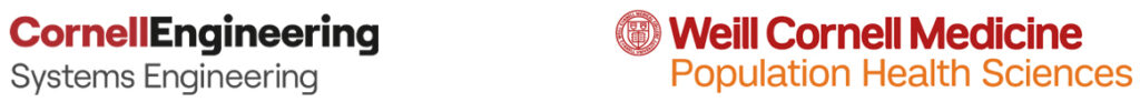 Cornell Systems Engineering logo and Weill Cornell Medicine Population Health Sciences logo