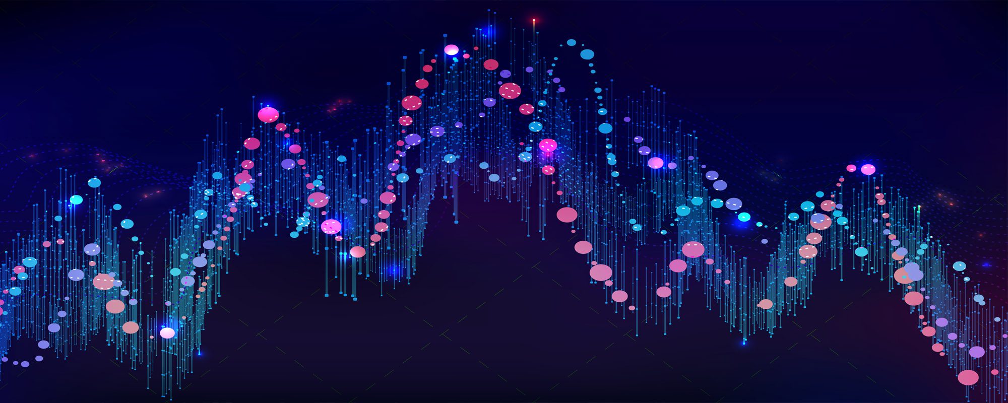 waves of dots resembling data