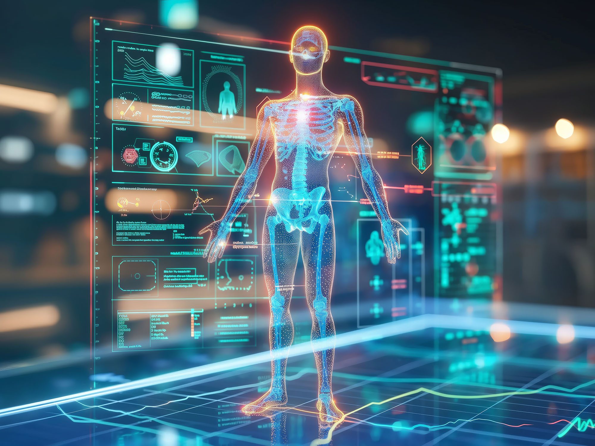 image combining elements of computer technology and human anatomy