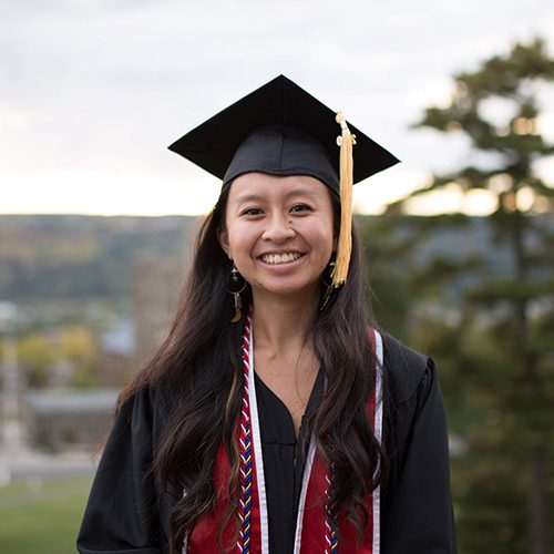 Student in graduation regalia