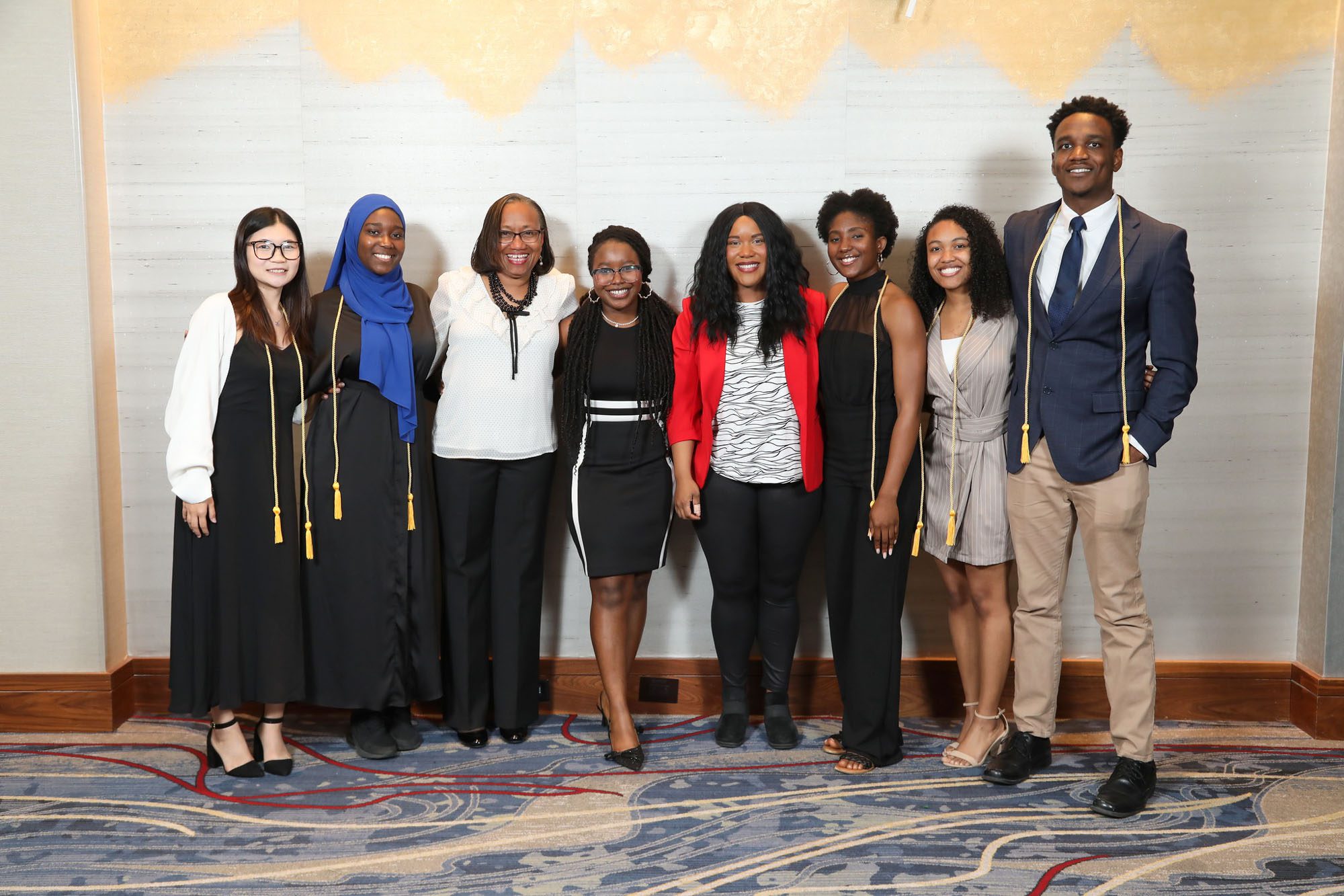 Students pose for a photo at the Inclusive Excellence Awards Banquet