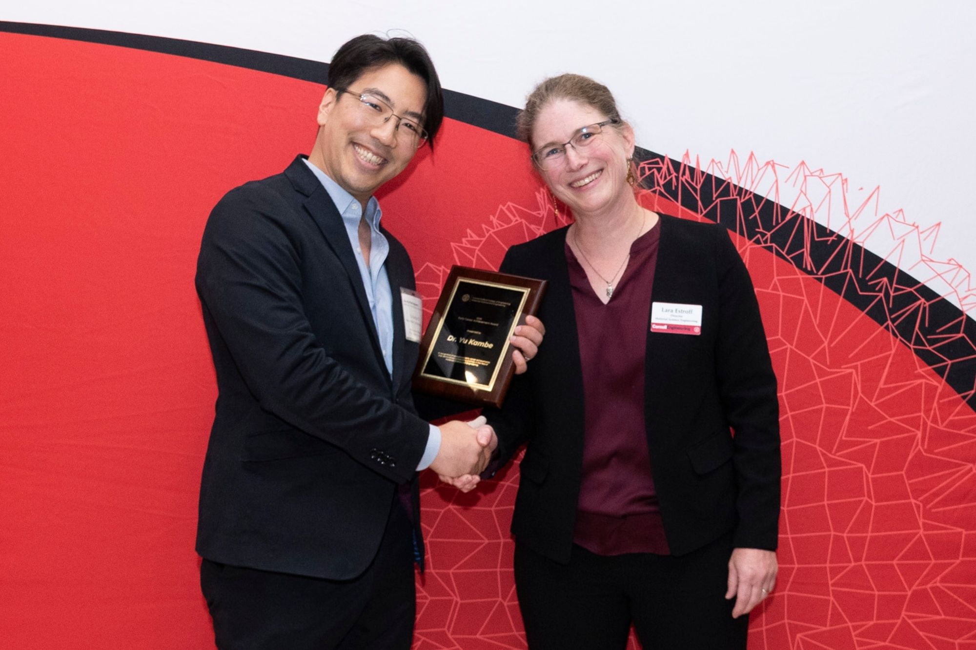 Yu Kambe and Lara Estroff during the 2026 MSE Distinguished Awards Gala