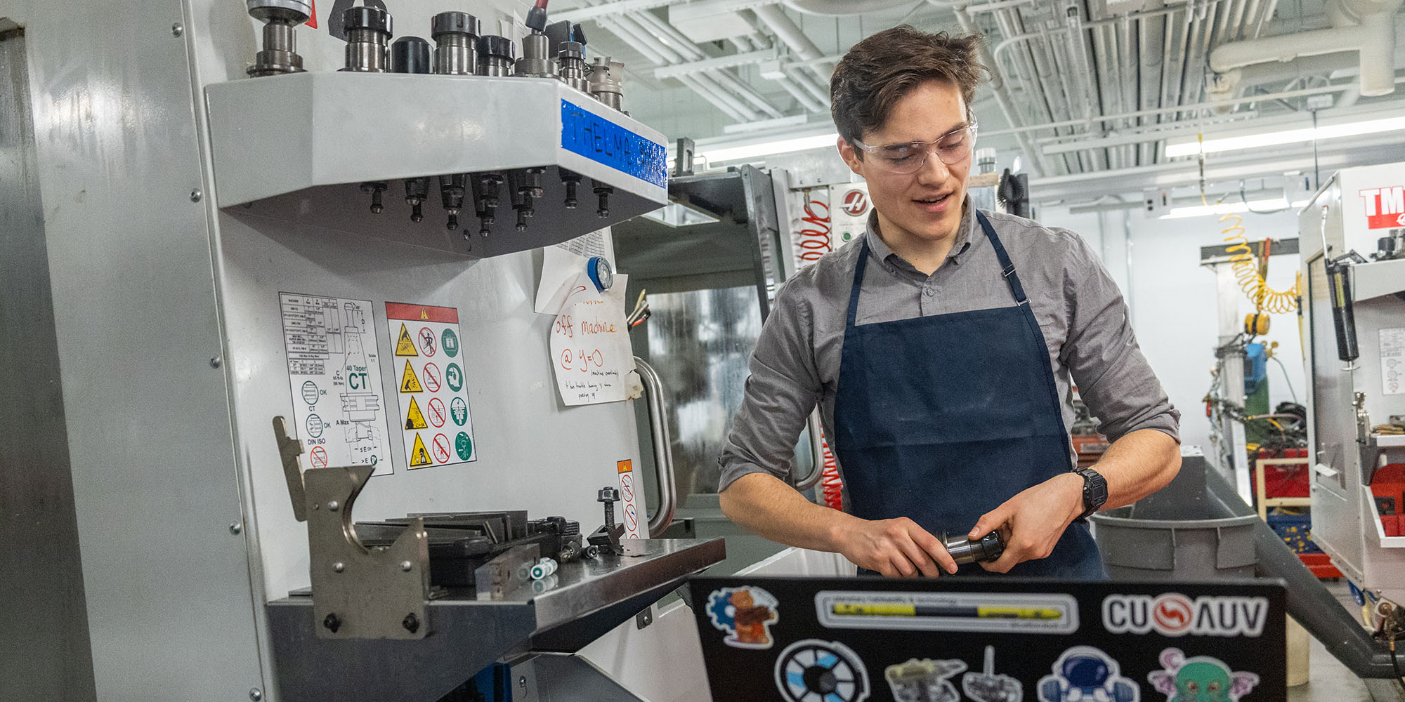 Duffield undergraduate student working on research in the Planetary Hability Technology Lab